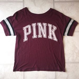 Vicoria's Secret PINK Maroon T-Shirt